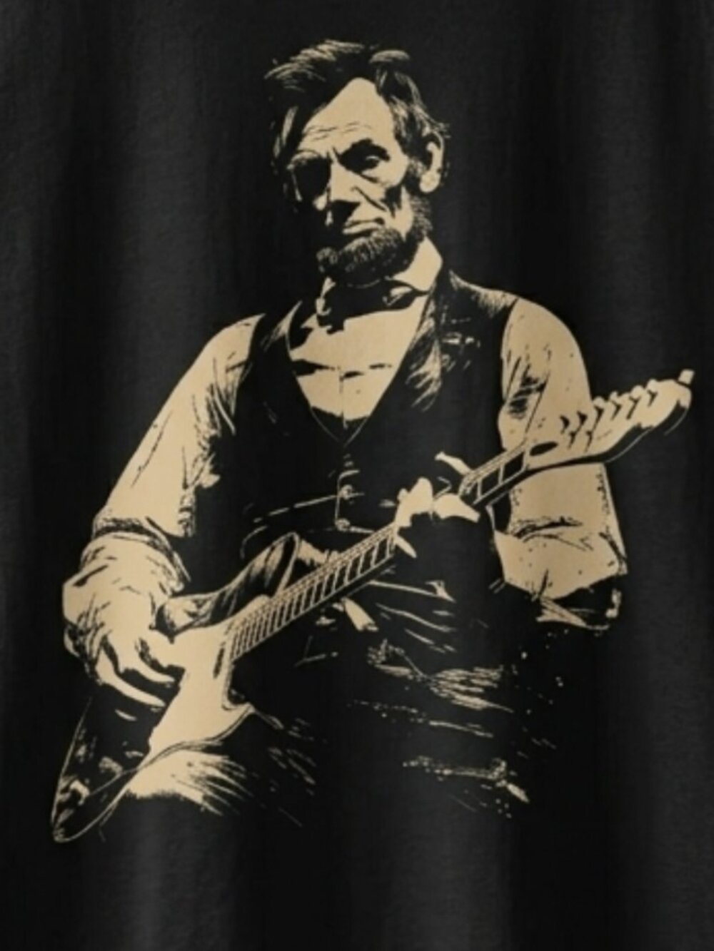 Vintage America's 250th Guitar Graphic Tee Retro Patriotic Rock Band Shirt - Picture 2 of 2